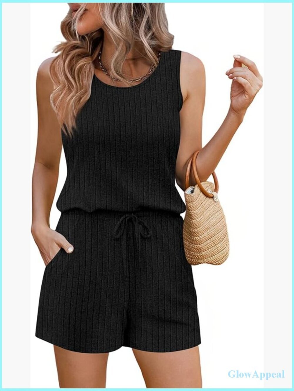 Sleeveless Scoop Neck Tank Jumpsuit with Pockets